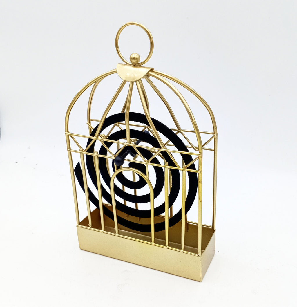 Nordic Style Birdcage Mosquito Coil Holder Golden Mosquito Coil Tray
