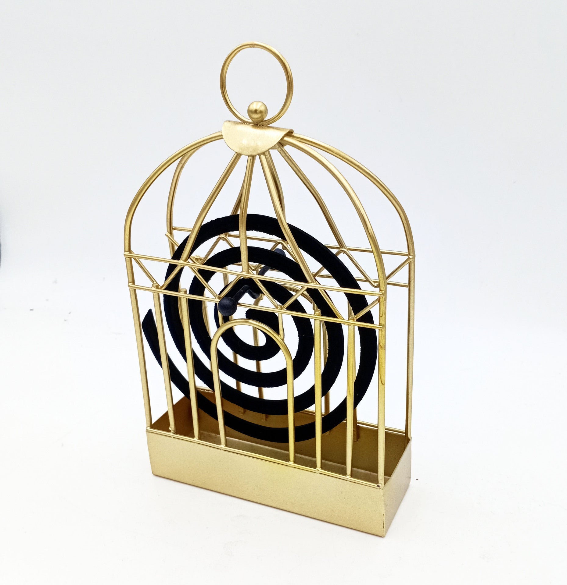 Nordic Style Birdcage Mosquito Coil Holder Golden Mosquito Coil Tray
